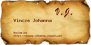 Vincze Johanna névjegykártya